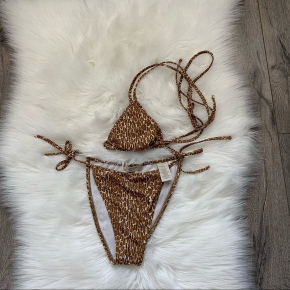 Burberry Animal Print Triangle Bikini - Picture 2 of 11